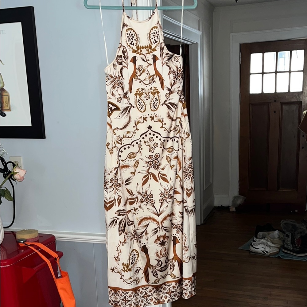 House of Harlow 1960 Cream and Brown Maxi Dress